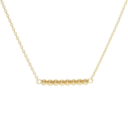 Gold Plated Beaded Bar Necklace