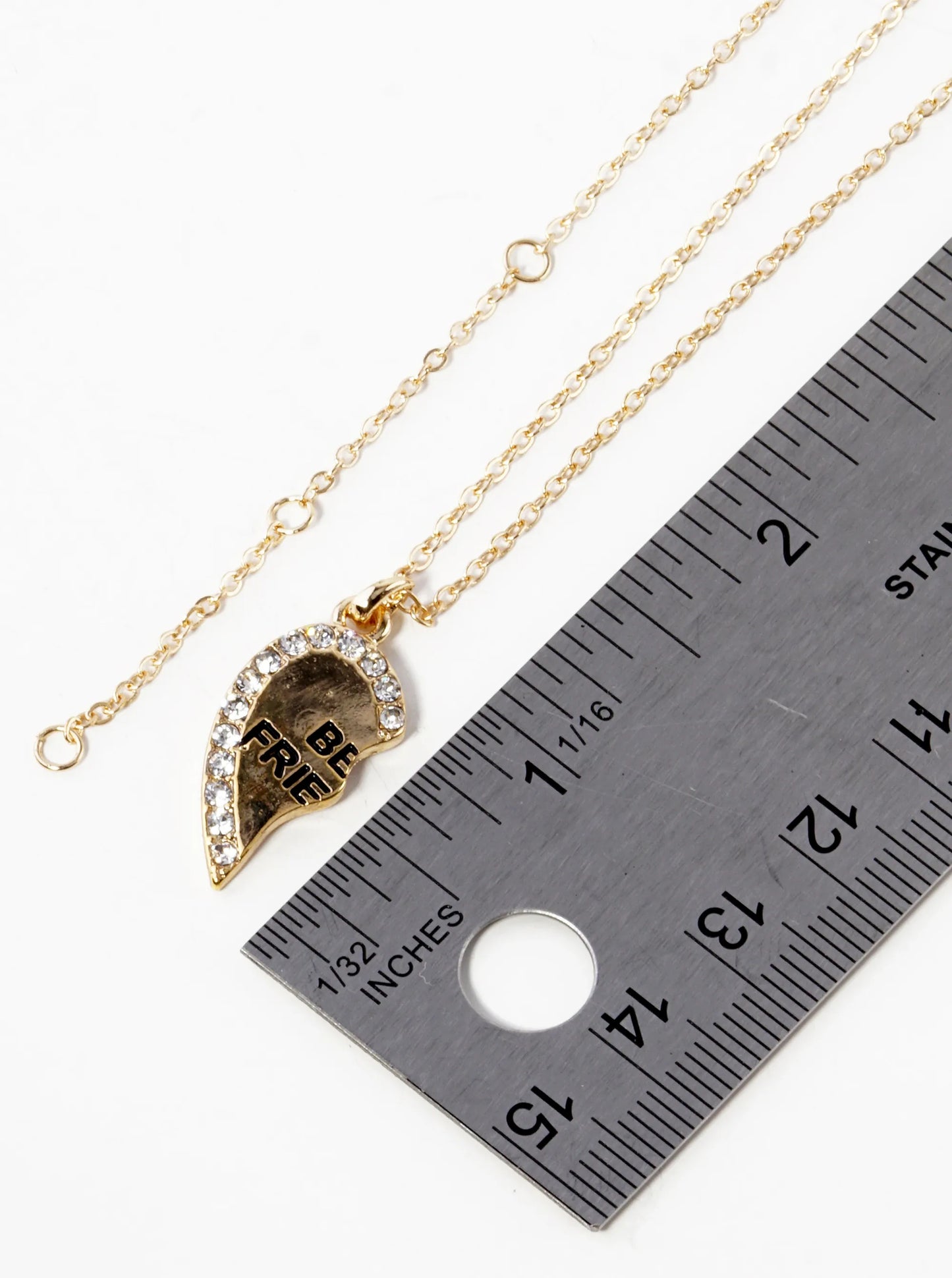 2 Pieces Set Best Friends Engraved 20mm Two Half Heart Pendant Necklaces