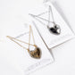 2 Pieces Set Love Engraved 20mm Two Half Heart Pendant Necklaces