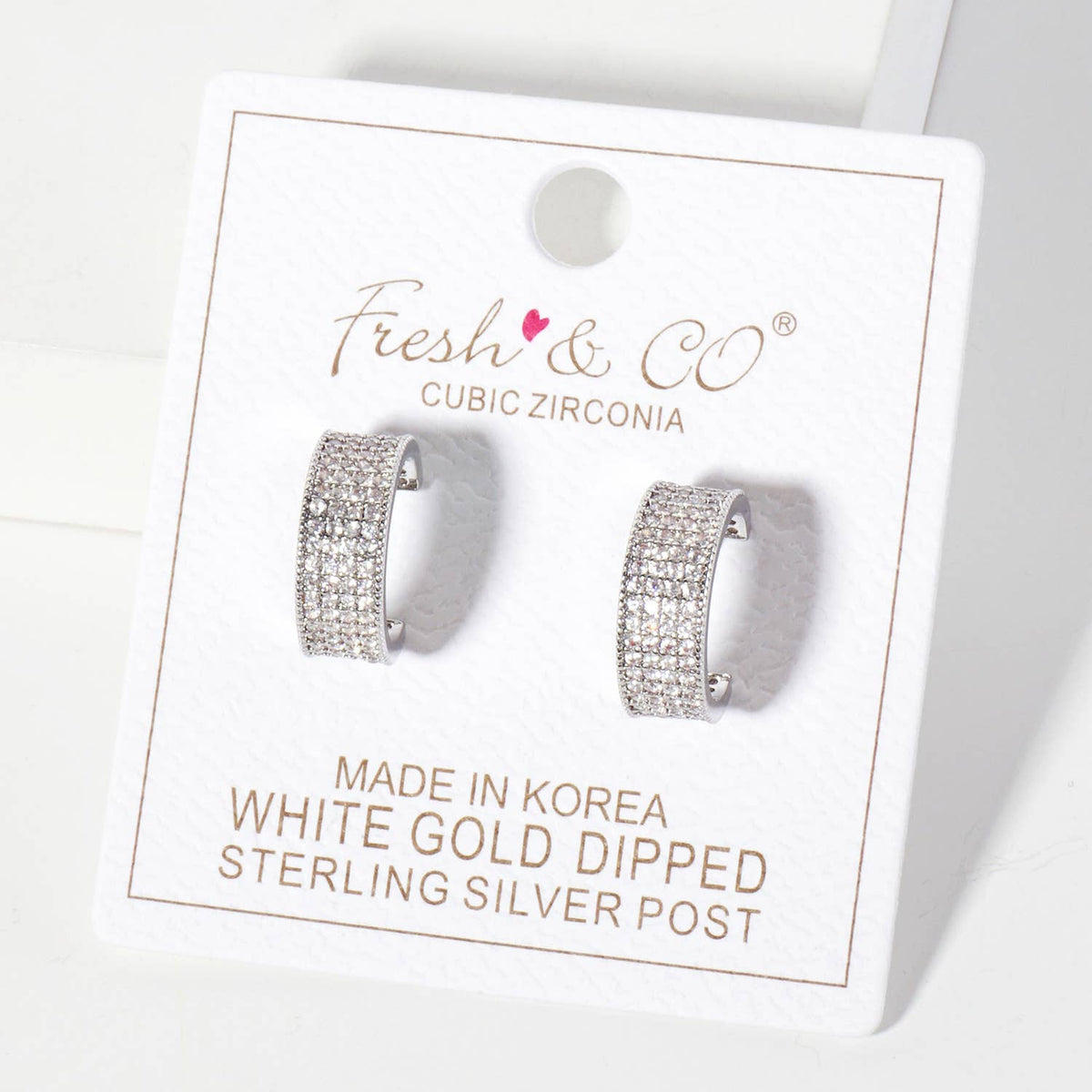 Micro-Pave-Set Open Hoop Earrings