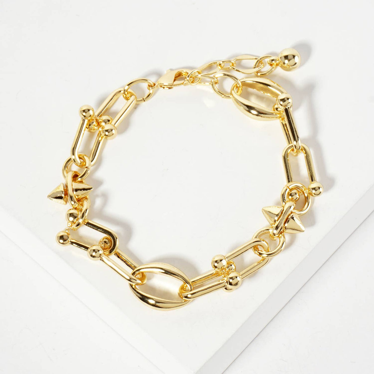 Edgy Spike U-Link Chain Bracelet