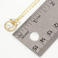 Center Pearl Point Pave-Set Circle Bow Pendant Necklace