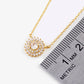 Cubic Zirconia Starburst Halo Pendant Necklace