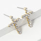 20mm Rhinestone Cross Stud Earrings