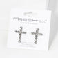 20mm Rhinestone Cross Stud Earrings