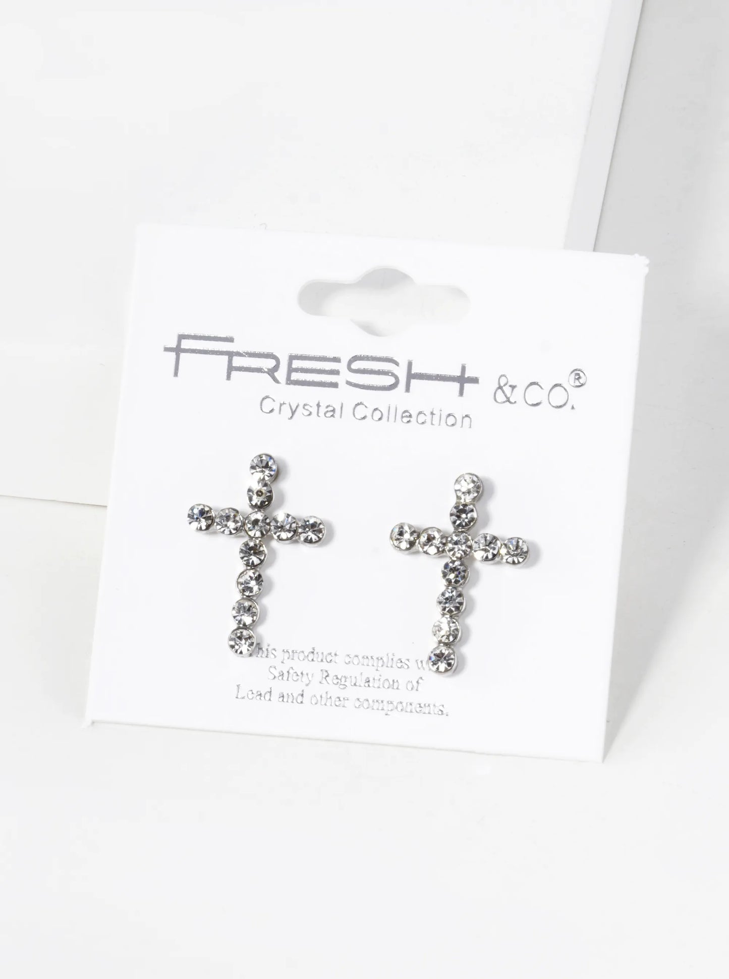 20mm Rhinestone Cross Stud Earrings