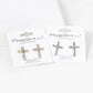 20mm Rhinestone Cross Stud Earrings