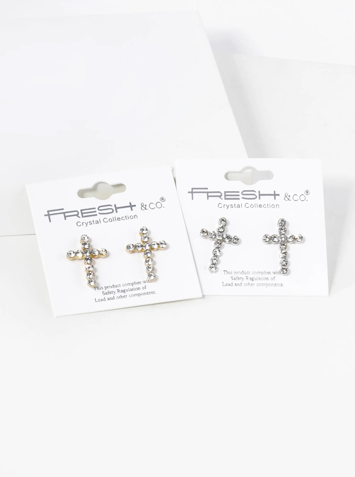20mm Rhinestone Cross Stud Earrings