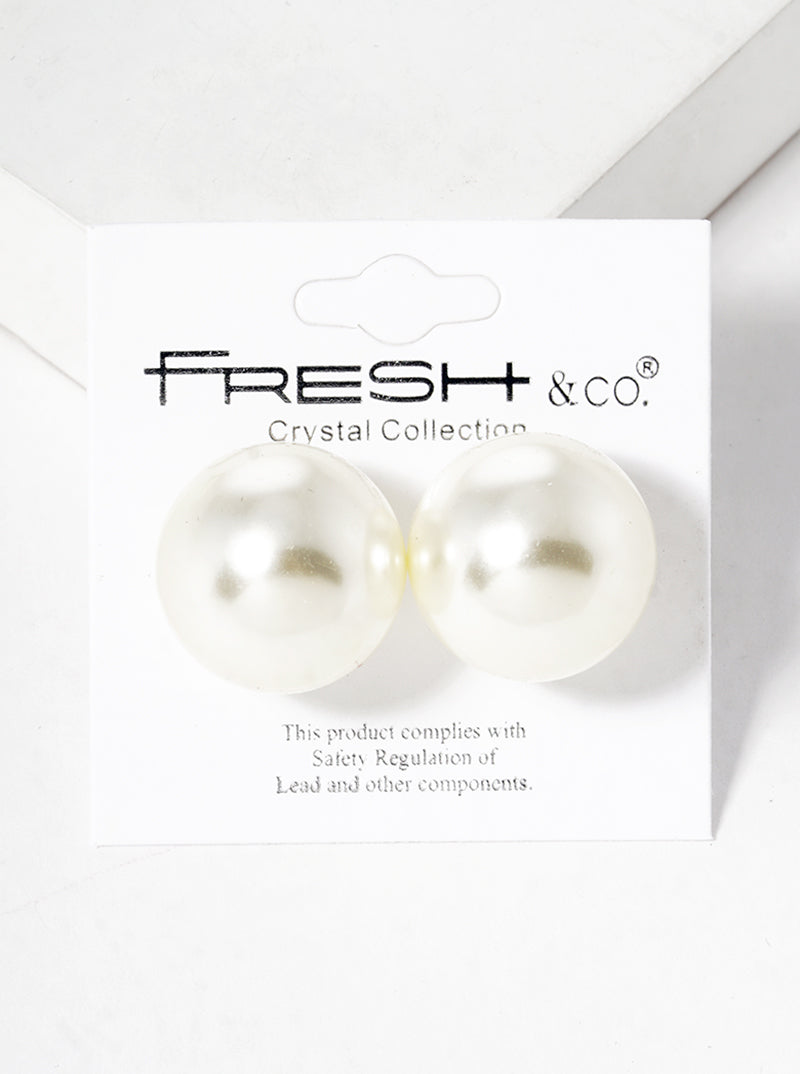 20mm Pearl Post Stud Earrings
