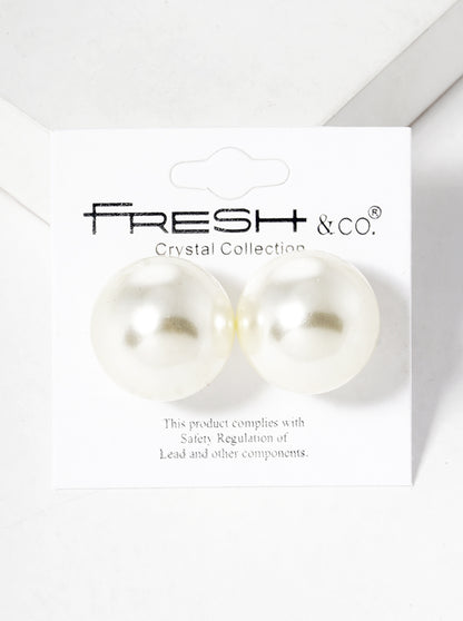 20mm Pearl Post Stud Earrings