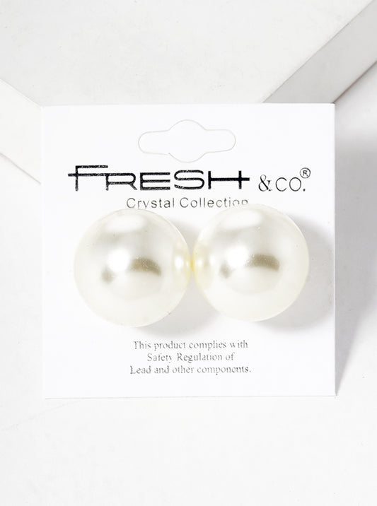 20mm Pearl Post Stud Earrings