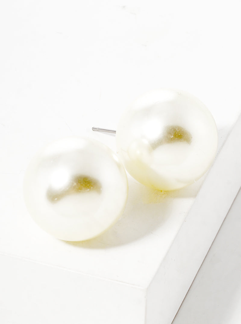 20mm Pearl Post Stud Earrings