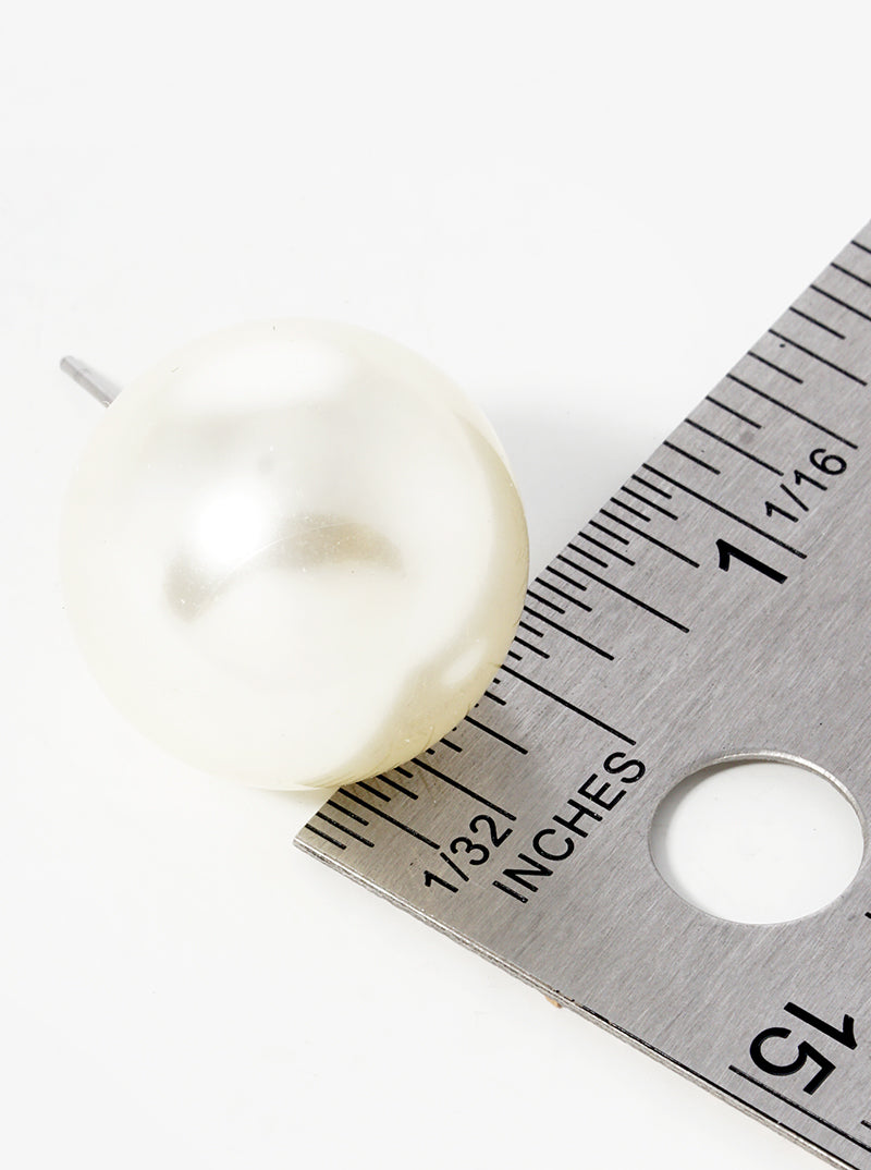 20mm Pearl Post Stud Earrings