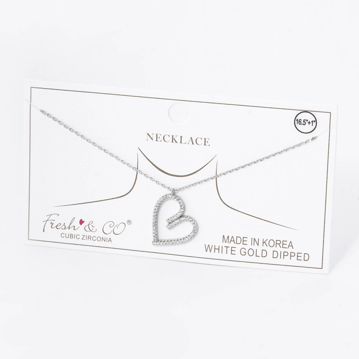 Gold Dipped Stylized Heart Pendant Necklace