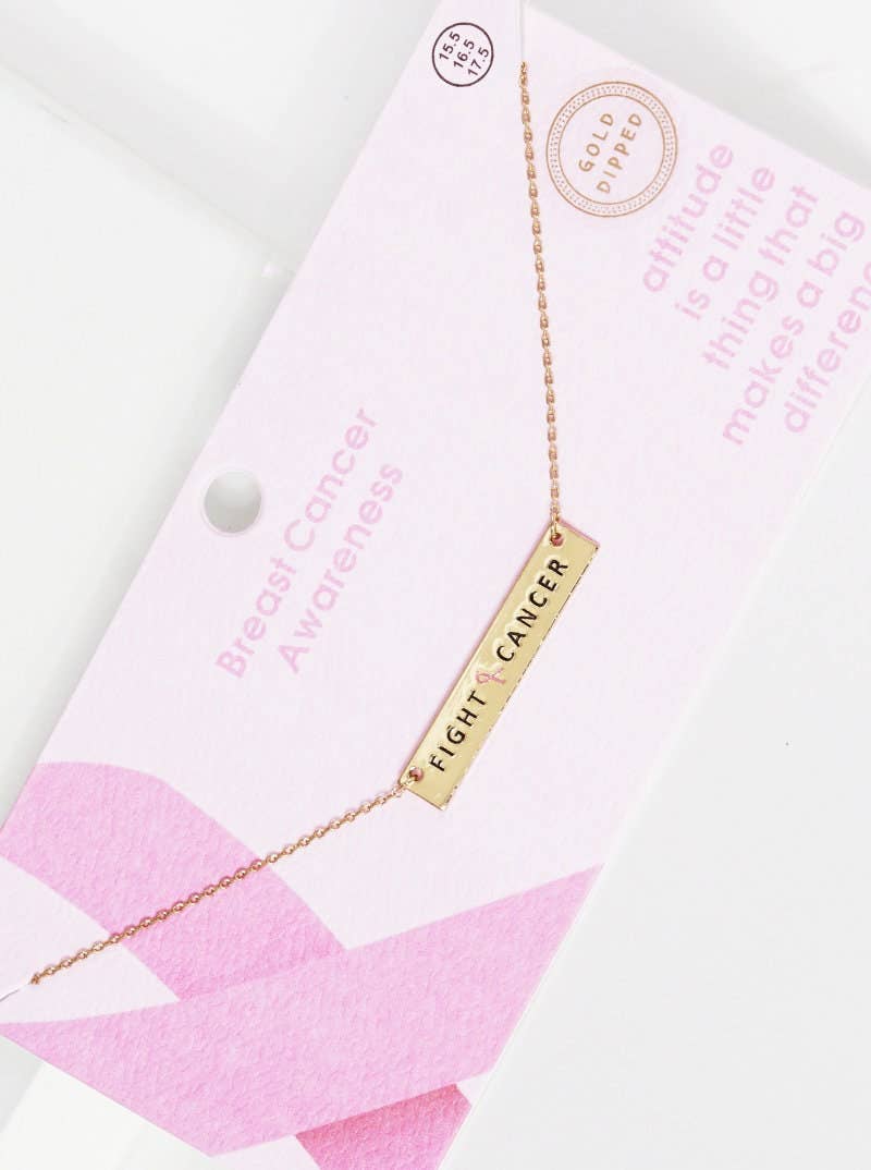 Breast Cancer Awareness "FIGHT CANCER" Necklace
