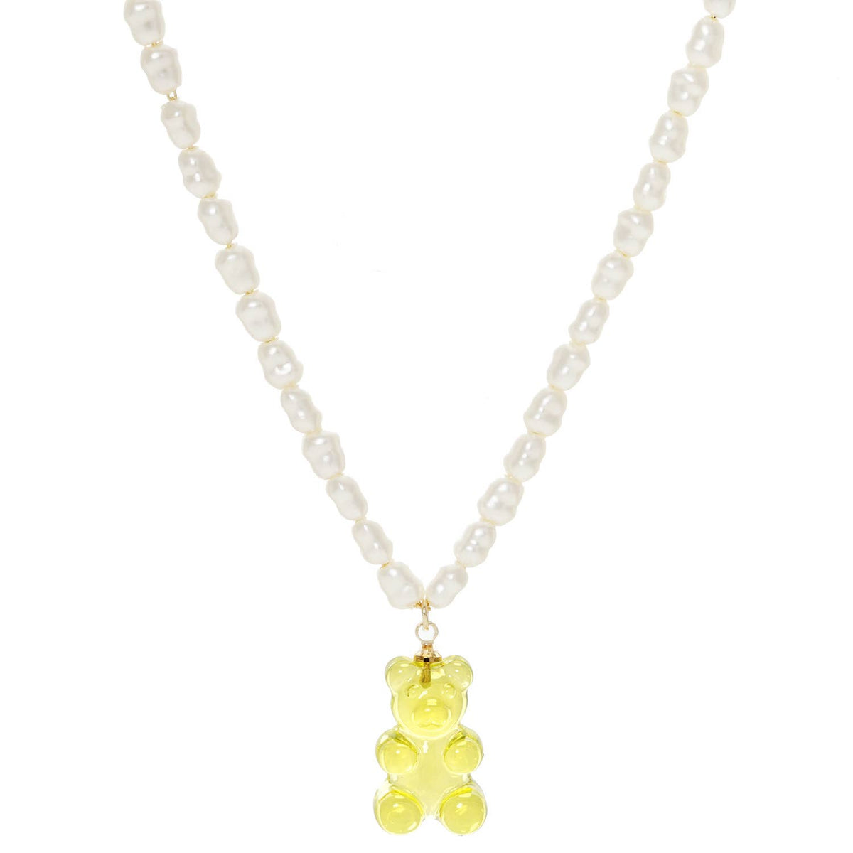 Multicolor Beaded Gummy Bear Pearl Necklace