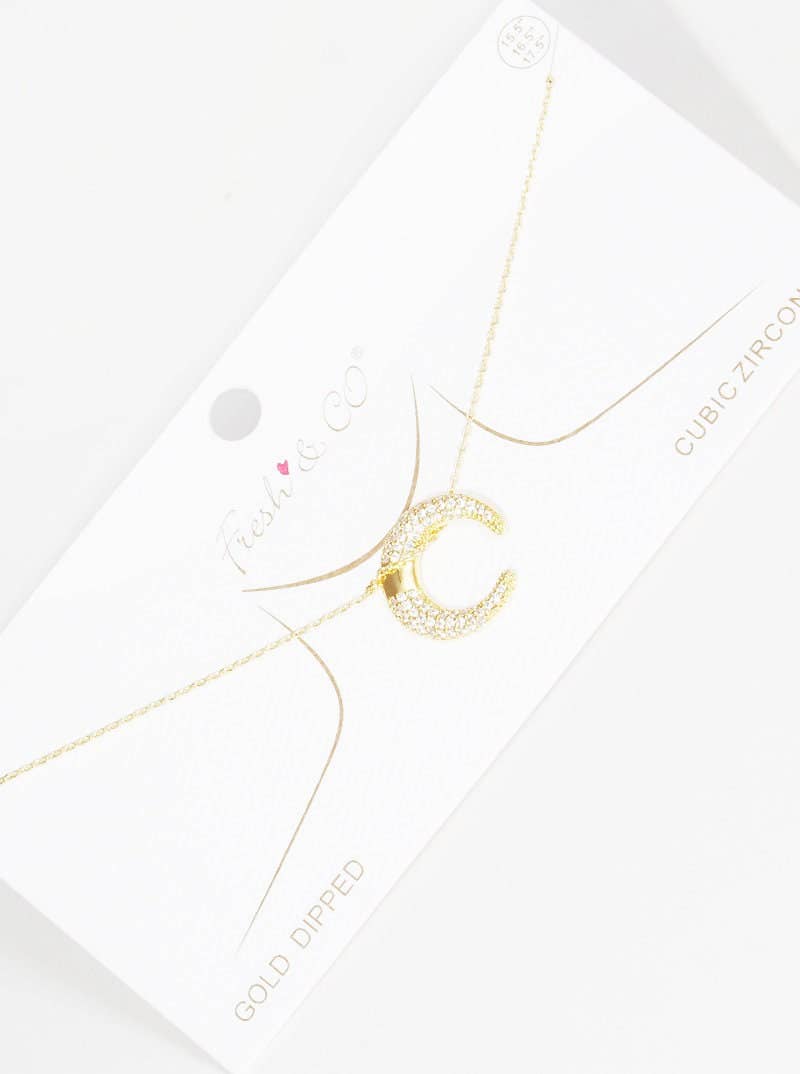 Gold Dipped Crescent Moon Necklace