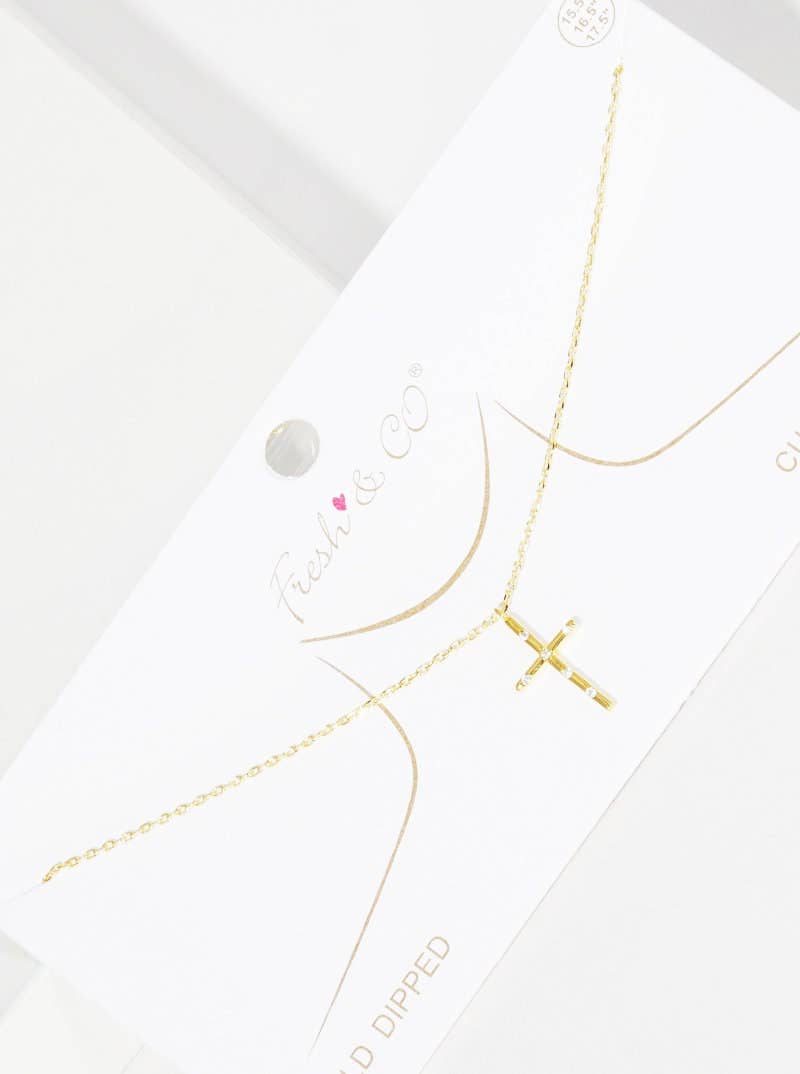 Gold Christianity Cross Necklace