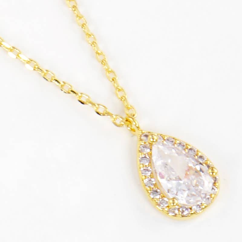 Bridesmaid Proposal Teardrop Pendant Necklace