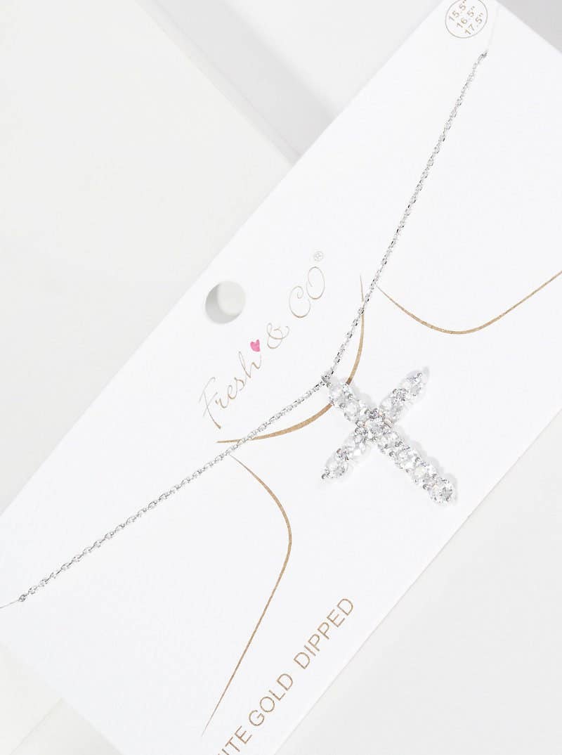 Gold Moissanite Cross Necklace