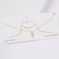Gold Cubic Embedded Lightning Bolt Necklace