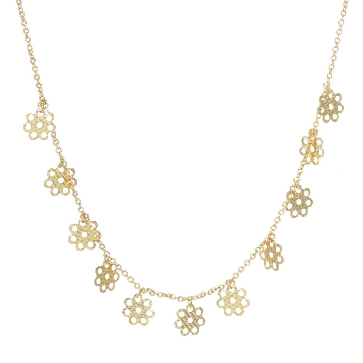 Gold Plated Chain w/ Sunflowers Necklace