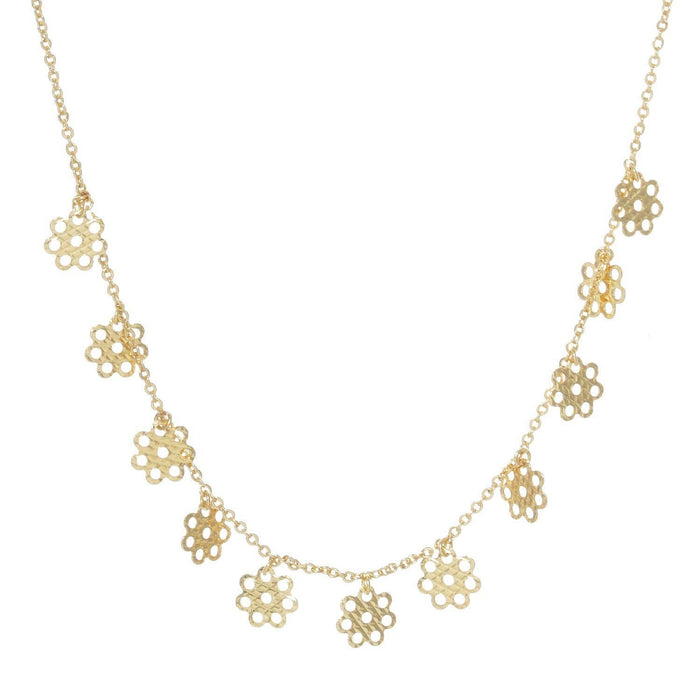 Gold Plated Chain w/ Sunflowers Necklace
