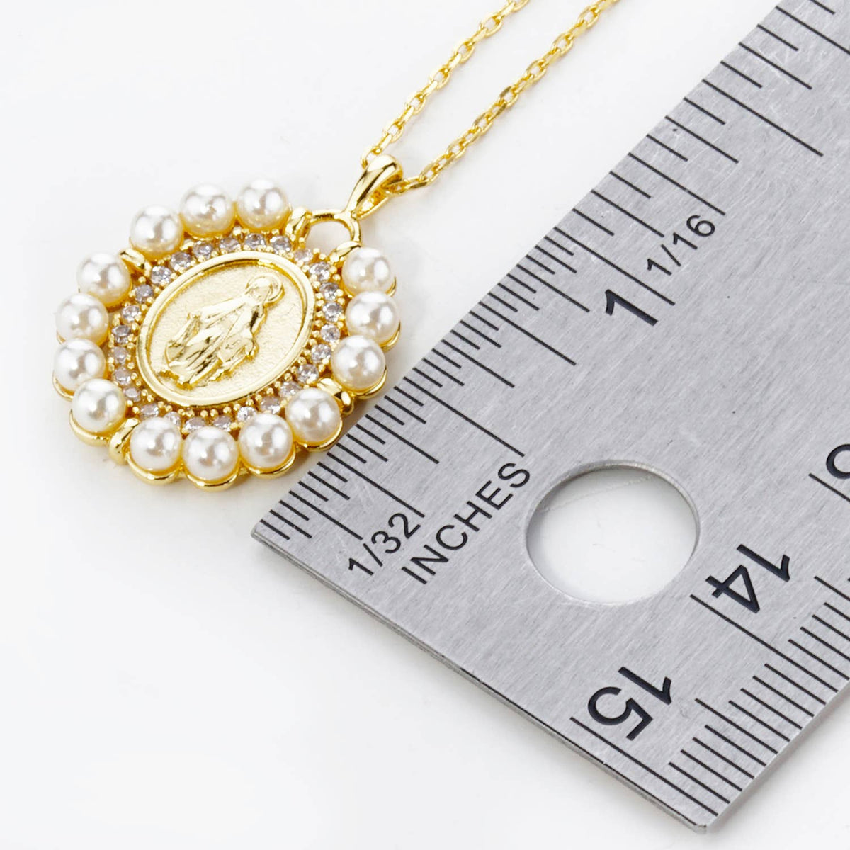 Gold Dipped Virgin Mary Miraculous Medal Necklace