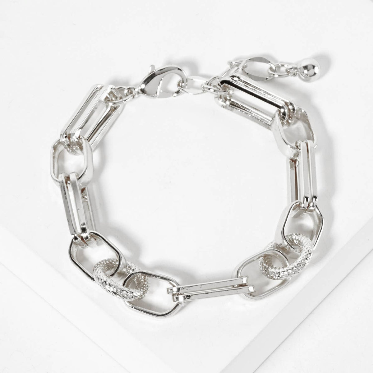 Mixed Texture U-Link Chain Bracelet
