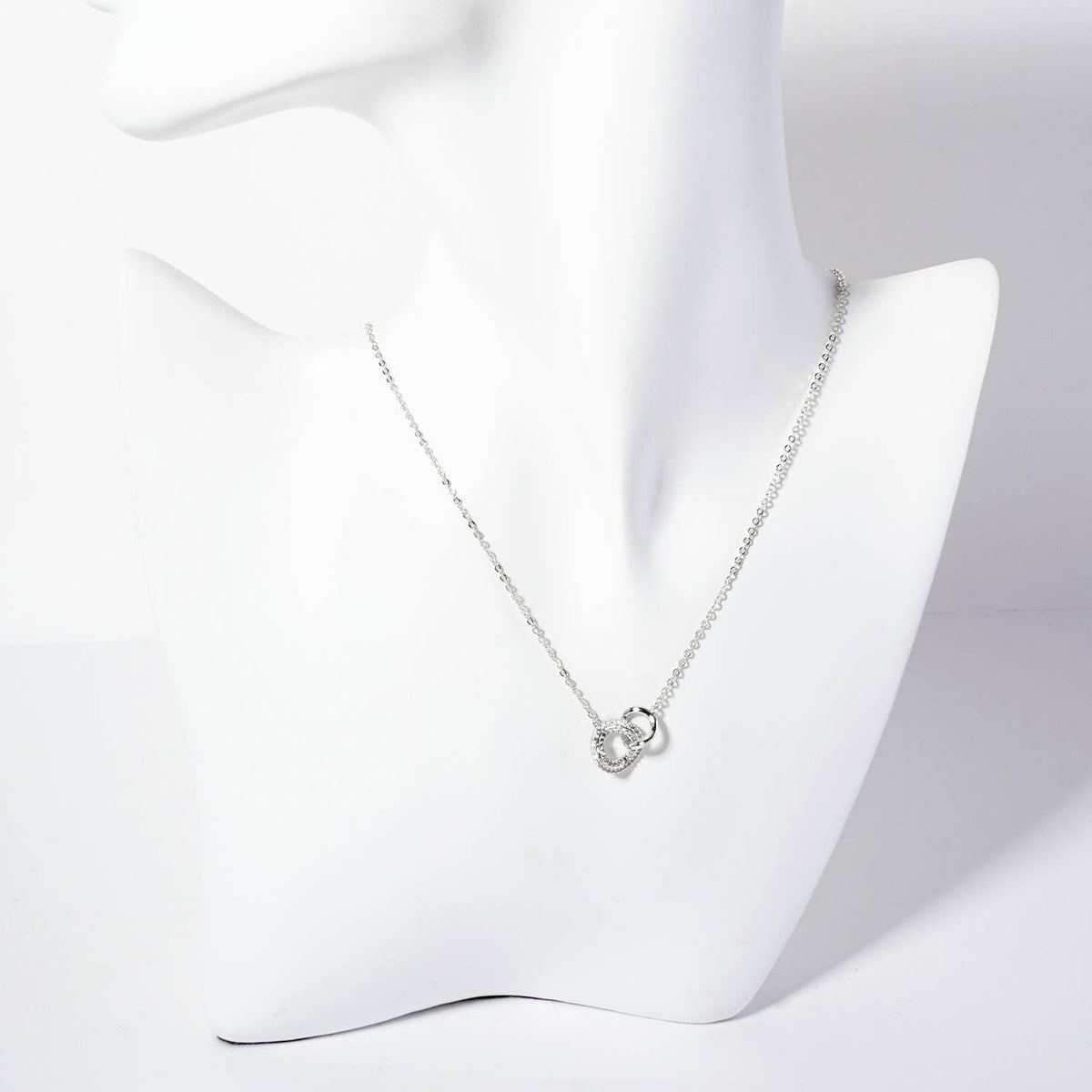 Interlocking Circles Pendant 18K-Gold-Dipped Necklace