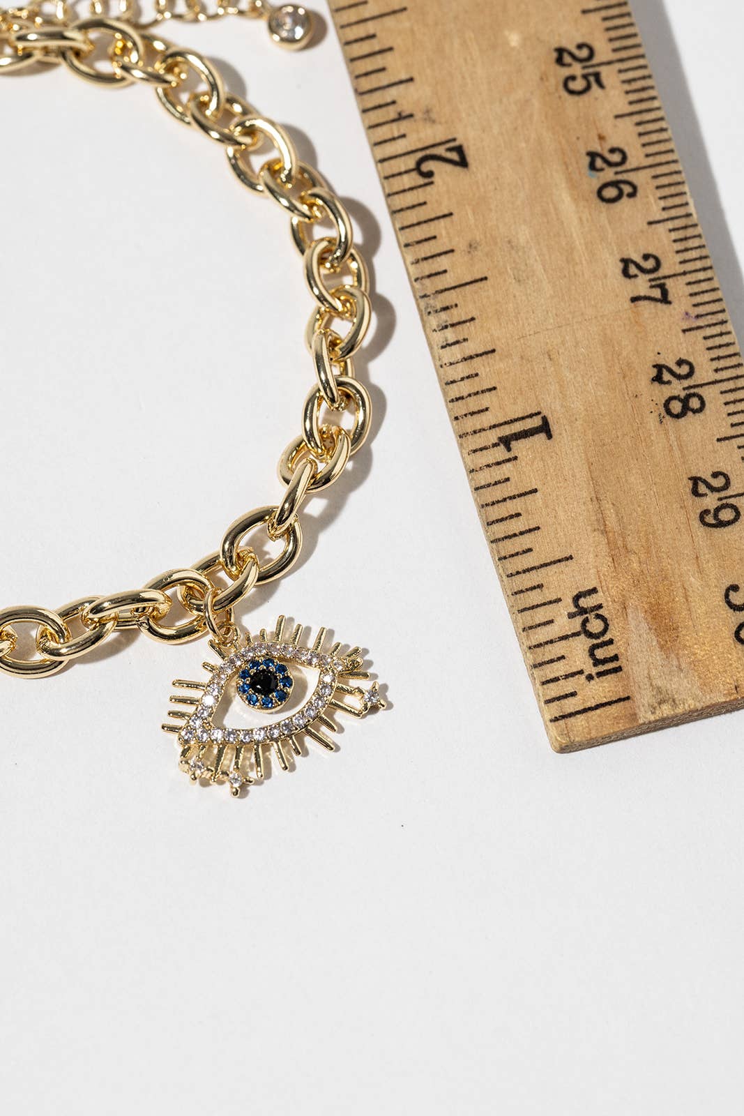 Pave Evil Eye Link Bracelet with Magnetic Clasp