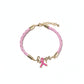 Hope Pink Ribbon Bracelet – Gold-Dipped Braided Script Charm