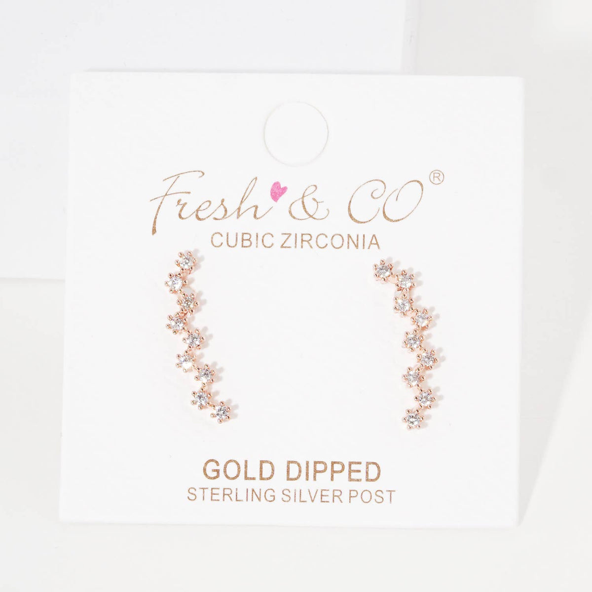 Cubic Zirconia Ear Crawler Earrings -
