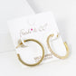 22mm 18K Gold Dipped Pave Set Cubic Zirconia Open Hoop Earrings