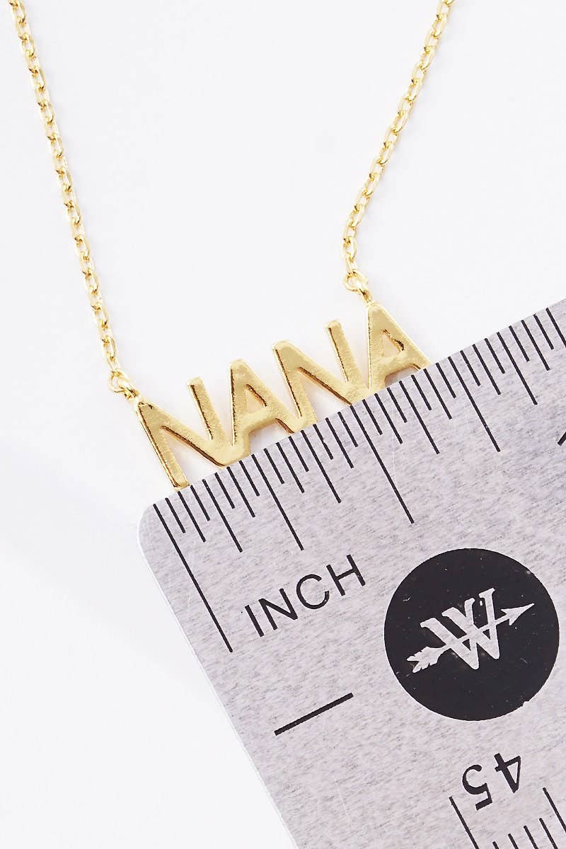 Gold Plated Bold Letter NANA Necklace