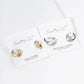 4-PRONG OVAL CUBIC ZIRCONIA BUTTERFLY 13MM HUGGIE HOOP EARRI