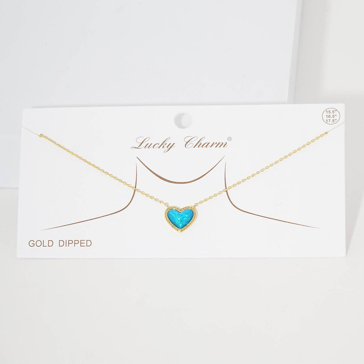 Gold Plated Opal Multicolor Heart Necklace