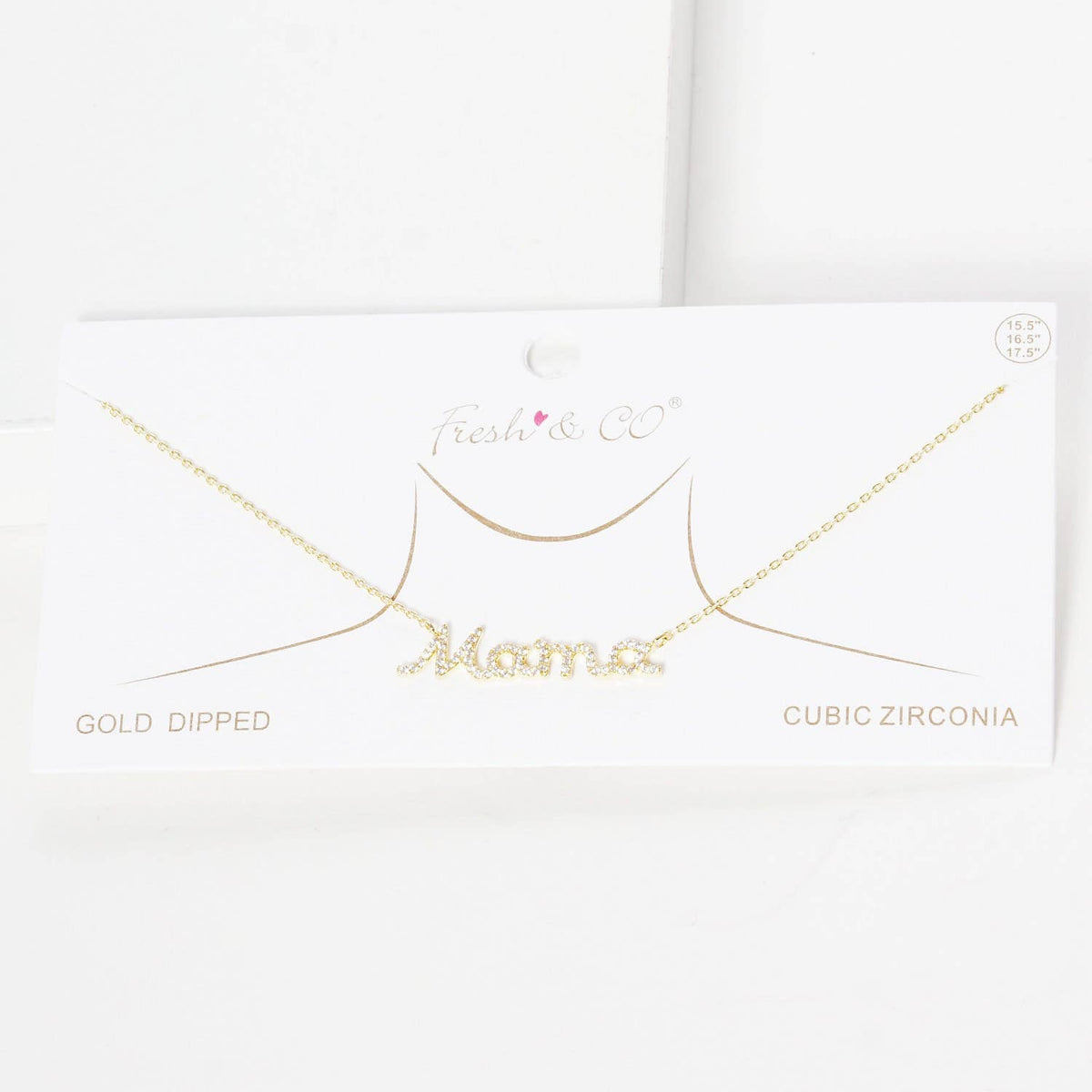 Gold Plated Mini Mama Script Necklace
