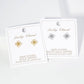 18K Gold Dipped Small Pearl Beaded Quatrefoil Stud Earrings