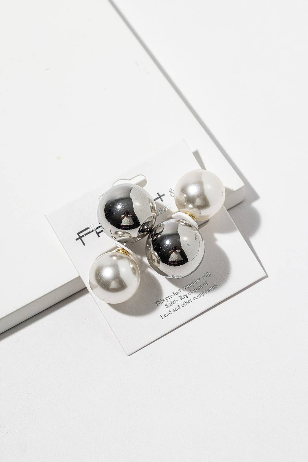 Jumbo Double-Sided Ball Stud Earrings – Statement Pearl