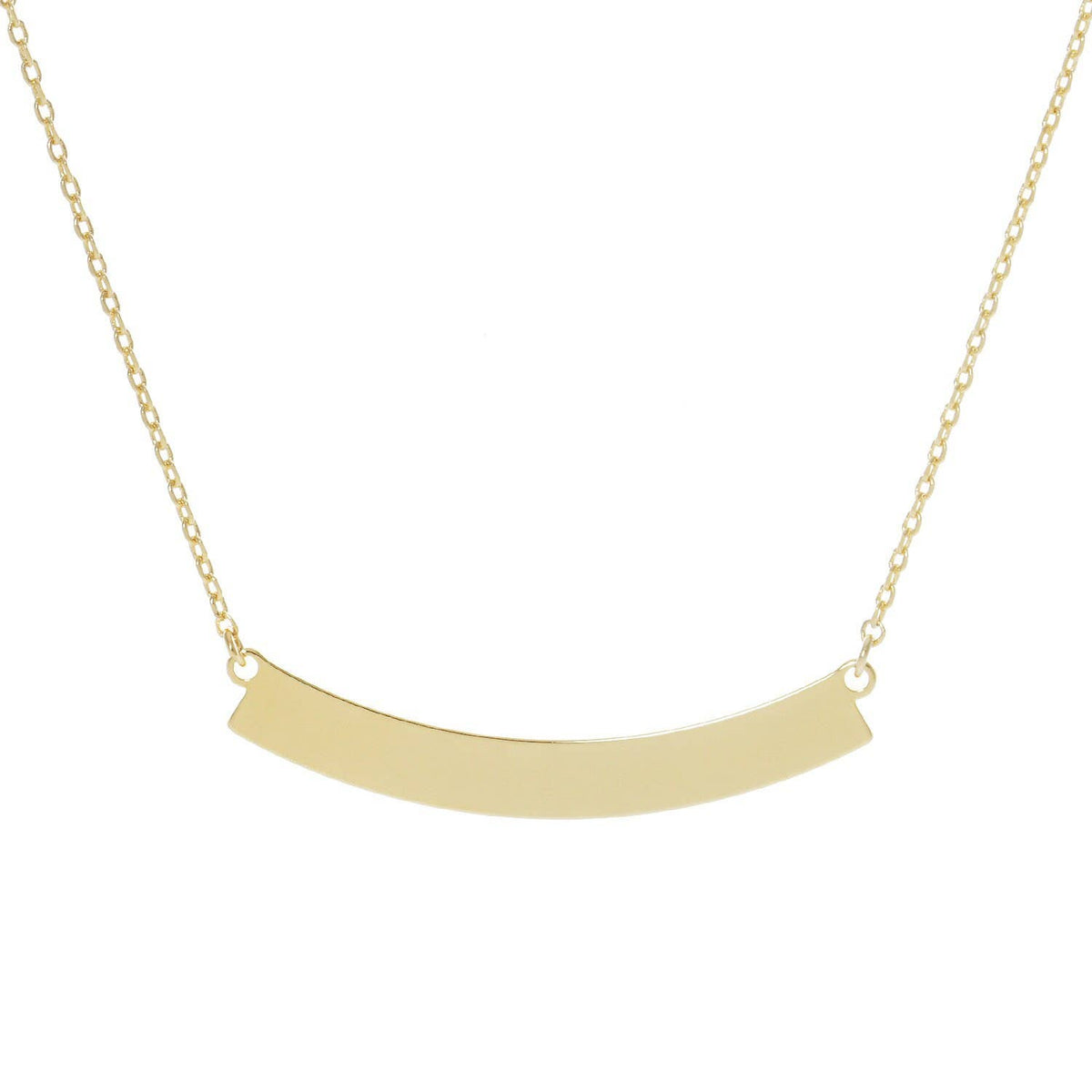 Gold Plated Curved Bar Necklace