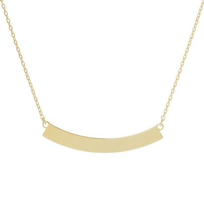 Gold Plated Curved Bar Necklace