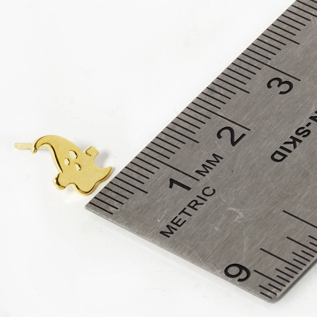 Brass Ghost Sterling Silver Post Halloween Stud Earrings