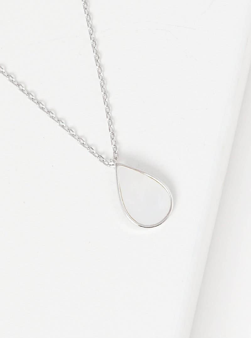 White Shelled Water Drop Necklace