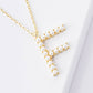 Gold Plated Pearl Initial Necklace