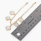 Mother of Pearl Clover Charm Paperclip Link Bracelet