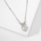 Heart CZ-Stone Drop Pave-Set Bow Pendant Necklace