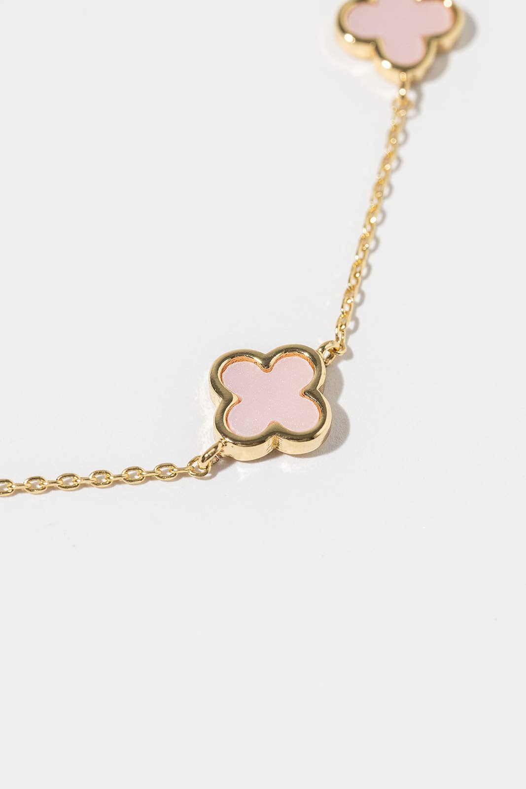 Lucky Charm Four-Leaf Clover Station Anklet - Multiple Color
