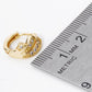 3 LINE CUBIC ZIRCONIA 12MM HUGGIE HOOP EARRINGS
