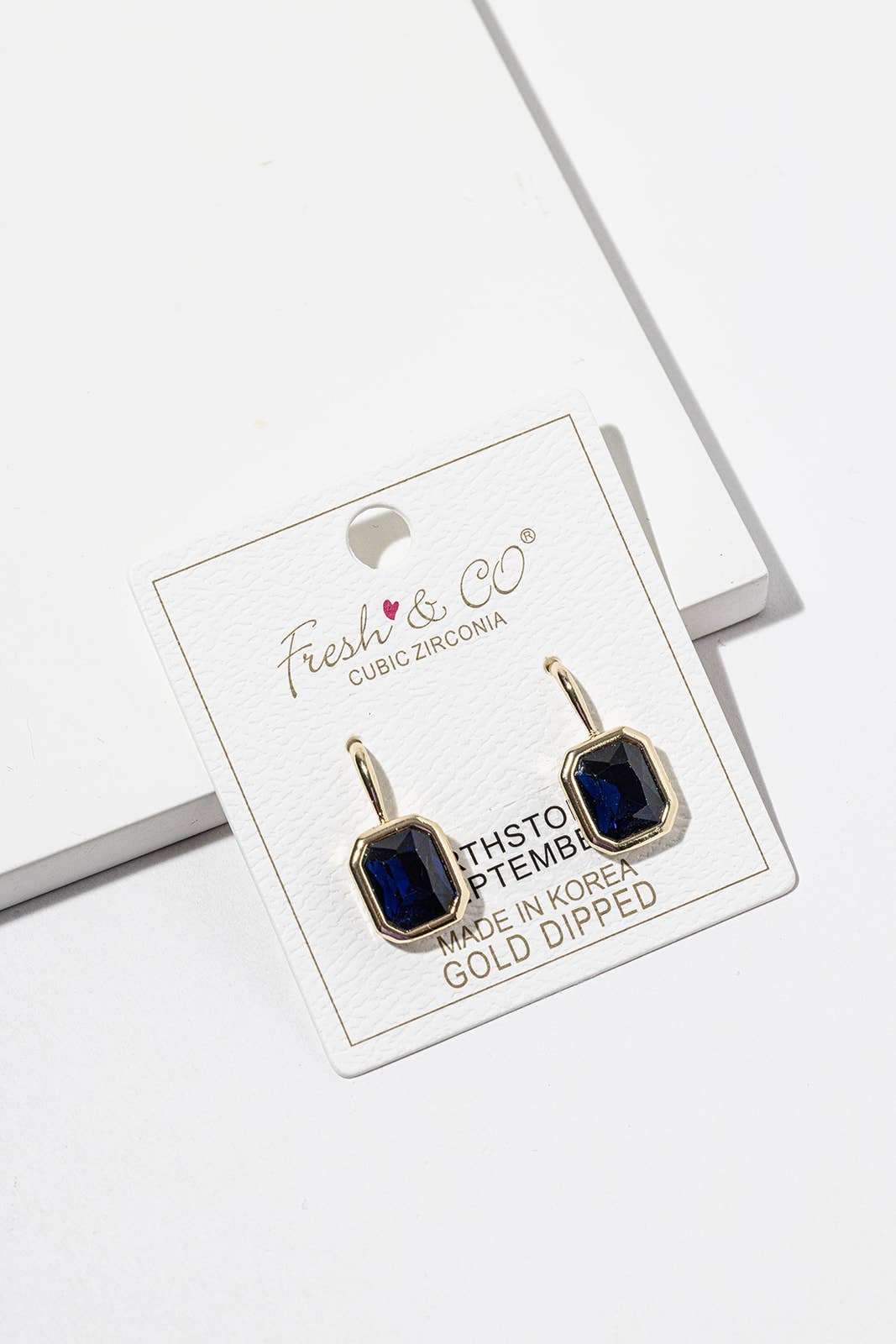 Birthstone Dangle Earrings – Gold-Dipped Octagon Cubic